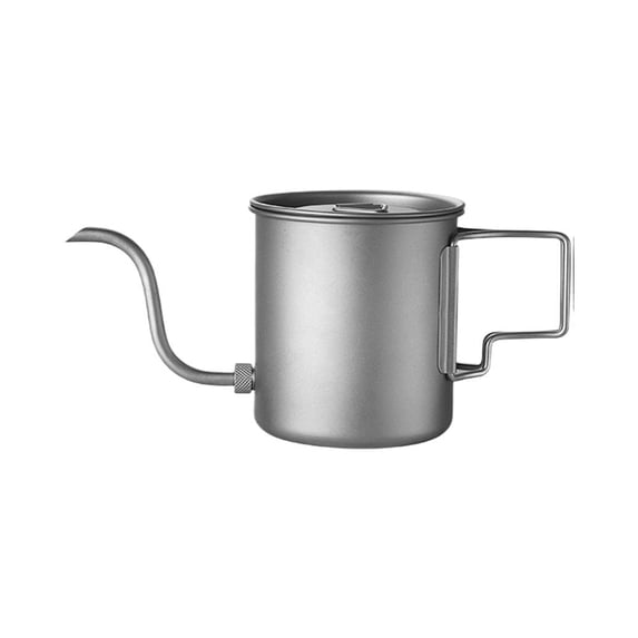 Titanium Camping Kettle, 420ml Pour Over Coffee Tea Boiler