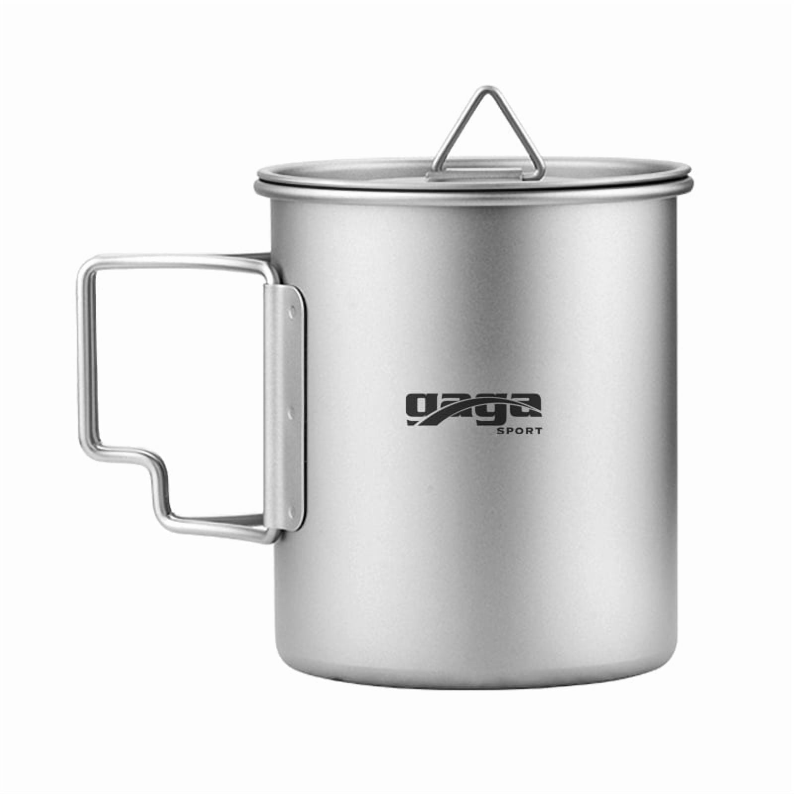 Keuyeo Alti Titanium Mok – Ultralicht Campingmok Met Meetmarkeringen – Opvouwbaar Handvat – Aluminiumlegering – 7,5 X 8 Cm – Ideaal Voor Reis, Picknick En Buiten