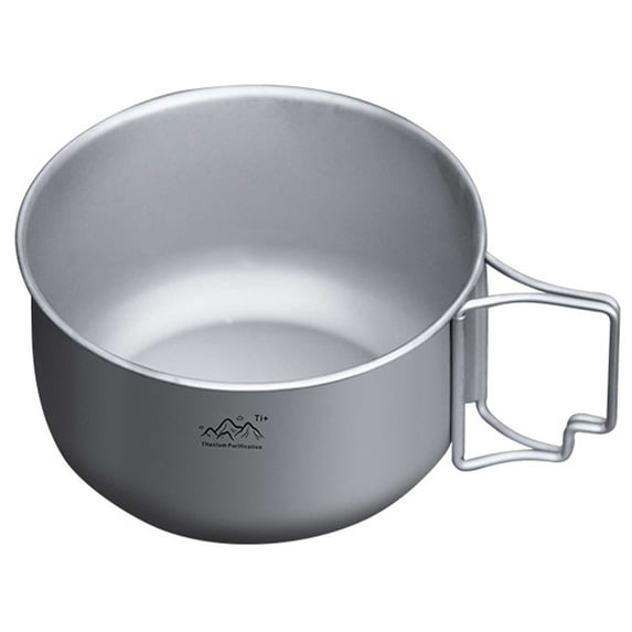Titanium Camping Pot Multi-Functional Foldable Camping Soup Pot Reusable Lightweight Food Container Outdoor Accessories (Small)