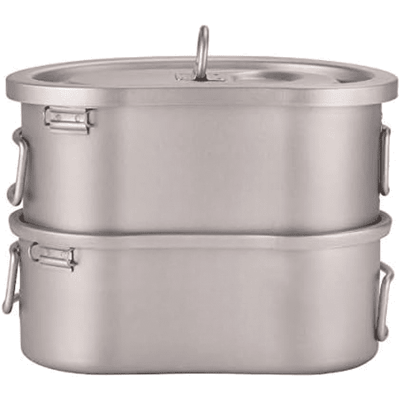 Titanium Canteen Mess Kit with Folding Handle Hanging Ring Ultralight Portable for Lunch Outdoor Camping Hiking$$Sport & Recreation Other