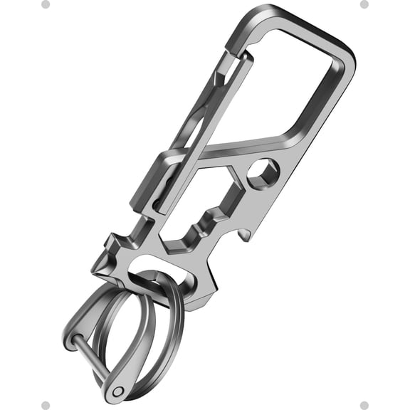 Titanium Carabiner Clips Key chain,Multifunctional Outdoor tool with Wrenches,Heavy Duty Car Key Organizer with Bottle Opener