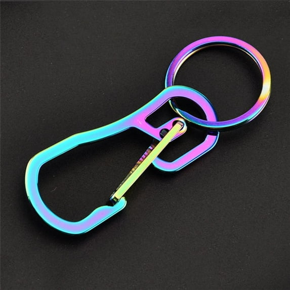 Titanium Carabiner Key Chain Holder Titanium Heavy Duty Carabiner Keychain EDC Quick Release Hooks With Titanium Key Ring