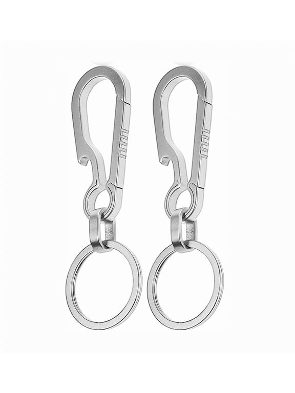 Titanium Carabiner Key Clip, 2 Packs, EDC Key Ring Loop Hook, Titanium Car Keychain, Gift for Man