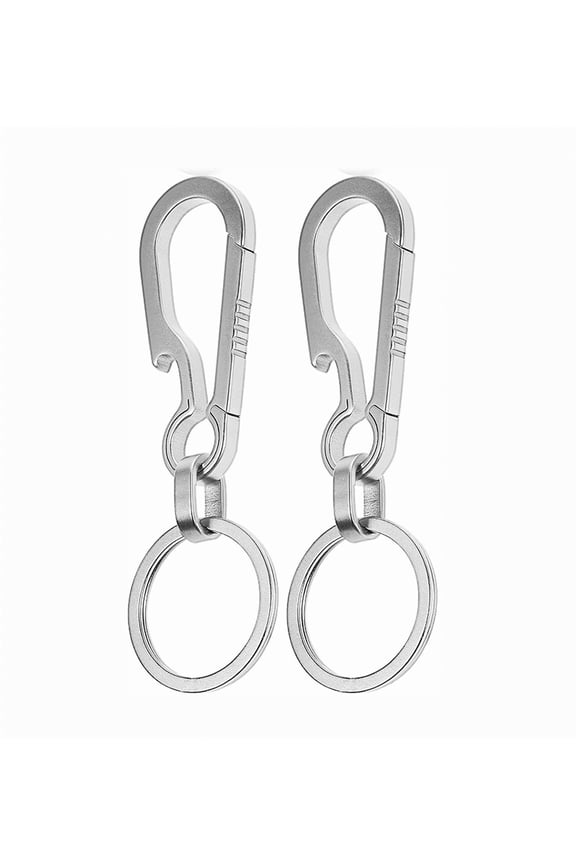 Titanium Carabiner Key Clip, 2 Packs, EDC Key Ring Loop Hook, Titanium Car Keychain, Gift for Man