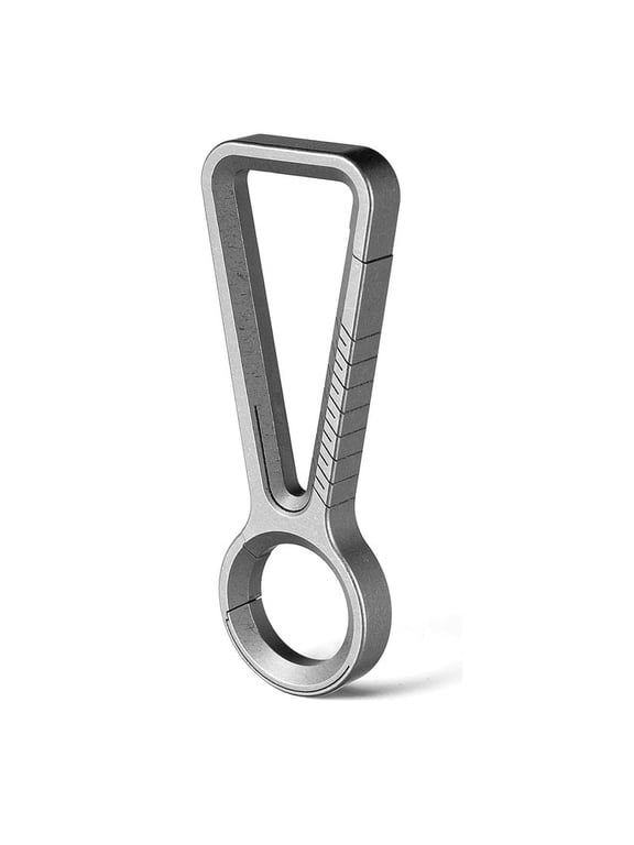 Titanium Carabiner Keychain Clip,Double-End Quick Release Hook,Key Holder with Titanium Key Ring
