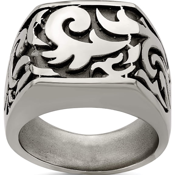Titanium Casted Design Signet Ring