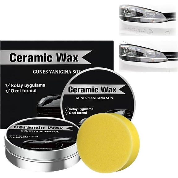 Titanium Ceramic Car Wax Paste Hydrophobic Paint Protectant & Polish, Scratch & UV Shield, Easy Apply Car Wax for Long-Lasting Shine(2pcs-L)