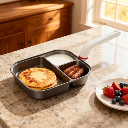 Titanium Ceramic Nonstick Skillet Large Capacity Induction Cooktop Pan With Heat Handle