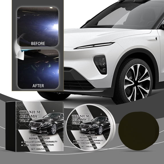 Titanium Ceramic Wax, 2025 New Titanium Ceramic Wax for Cars, Car Wax Ceramic Coating, Paint Care Long Lasting Protection Solid Polish, Safe Application Ceramic Car Wax