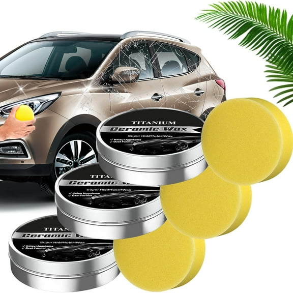 Titanium Ceramic Wax Cream, 2025 New Titanium Ceramic Wax Cream for Cars, Strong Protection car Coating Polishing wax, Improve the Gloss of Your Vehicle, Car Polish (3Set)