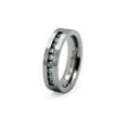thumbnail image 1 of Titanium Channel Setting Cubic Zirconia Flat Top Wedding Band Ring, 1 of 1