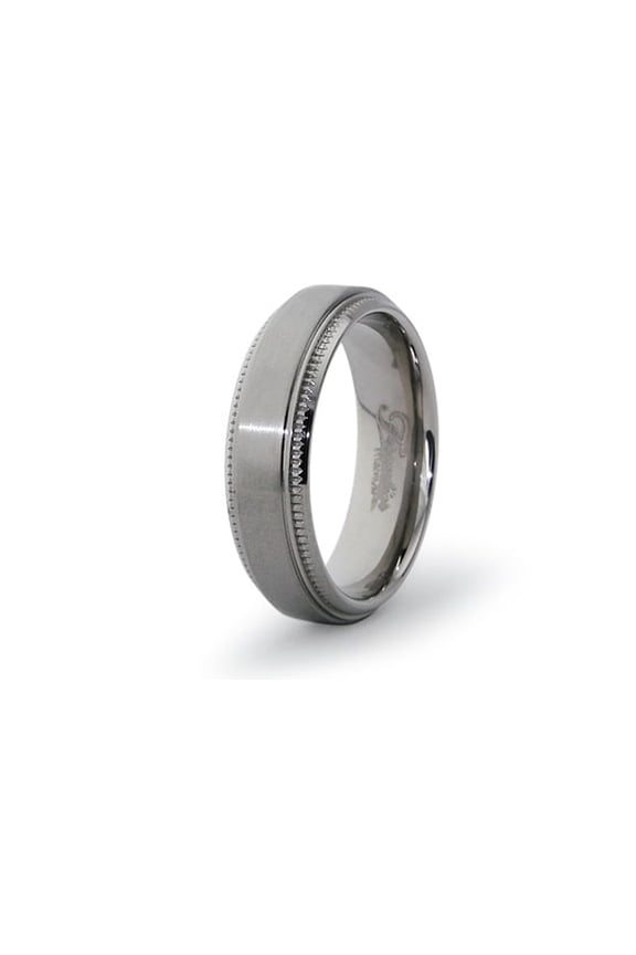 Titanium Classic Milgrain Edge Wedding Band Ring