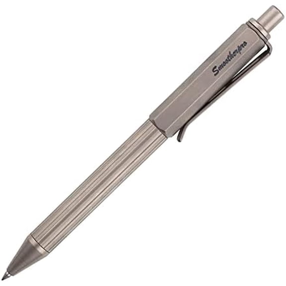 Titanium Click Push Retractable Gel Pen Machined Pen Sandblasted Lightweight Barrel for Holding Decent Click Ballpoint for Valentines Easter Christmas Birthday Signature Gift(PRG114)$$Office