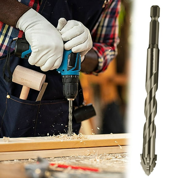 Titanium Coated Ceramic Tile and Glass Drill Bit for Metal Wood Plastic with Four Edge Serrated Design
