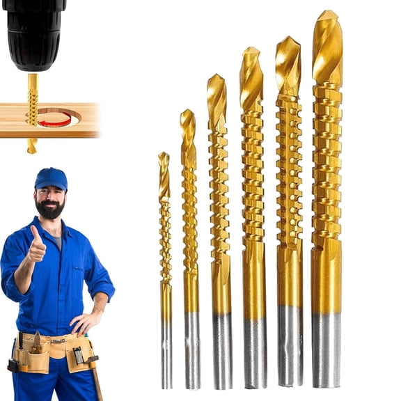 Titanium-Coated High-Speed Steel 6-Piece Metalworking Tool Set: Drill, Cut, & Carve Like a Pro