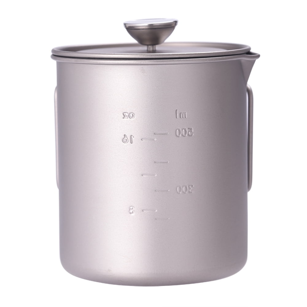 Titanium Coffee Cup Mug French Press Pot Coffee Maker with LidCamping Cooking Pot