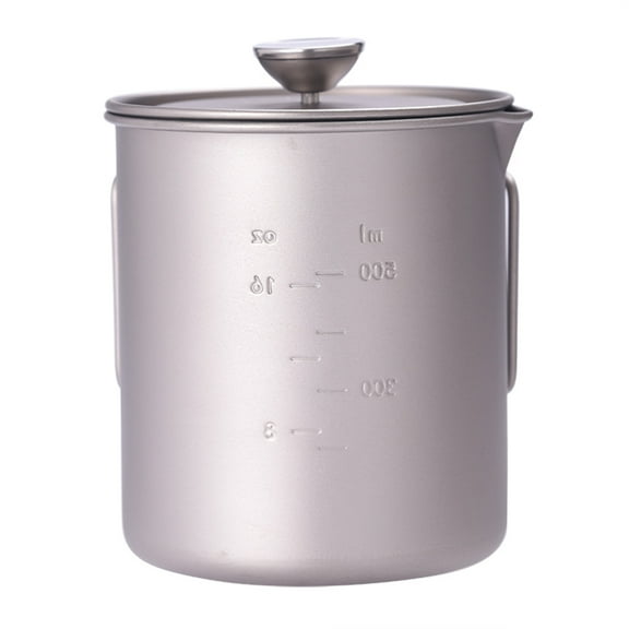 Titanium Coffee Cup Mug French Press Pot Coffee Maker with LidCamping Cooking Pot