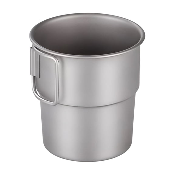 Titanium Coffee Mug Lightweight Outdoor Camping Water Mug Tableware with Foldable Handle for Outdoor Hiking Picnic Open Fire Cooking