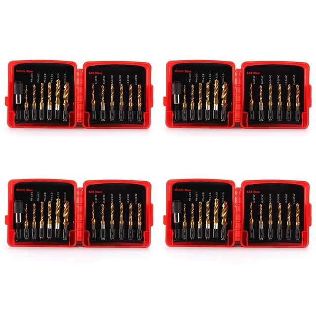 Titanium Combination Drill Tap Bit Set 52PCS SAE and Metric Tap Bits ...