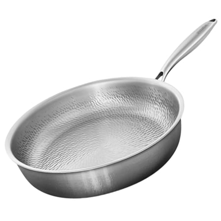 Titanium Cookware Titanium Frying Pan, Pure Titanium Pan Non Stick Fry Pan with Lid Hand Hammered Cooking Pan for All Stovetops