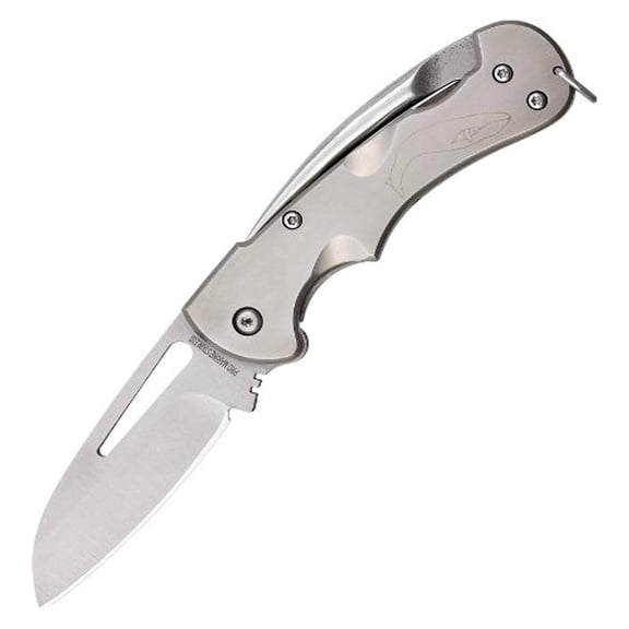 Titanium Crew Knife with Marlin Spike - 3.5" Frame Lock, Stainless Steel Blade, Belt Sheath - Marine & Sailing Tool, EDC