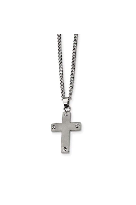 Titanium Cross 22in Necklace