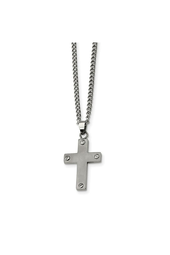 Titanium Cross 22in Necklace