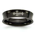 thumbnail image 1 of Titanium Cross Black IP-plated 6mm Concave Band Size: 11; for Adults and Teens; for Women and Men, 1 of 7