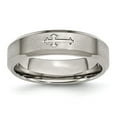 thumbnail image 1 of Titanium Cross Design 6mm Satin Beveled Edge Band Ring - Size 9, 1 of 2