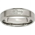 thumbnail image 1 of Titanium Cross Design 6mm Satin Beveled Edge Band, 1 of 8