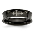 thumbnail image 1 of Titanium Crosses and Black-plated 6mm Band Ring - Size 13, 1 of 2