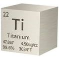 thumbnail image 1 of Titanium Cube 10 mm, Element Cubes with Atomic Symbol Ti, High Purity 99.95%, Perfect for Science Demonstrations and Educational Displays, Includes 1 Piece, 1 of 5