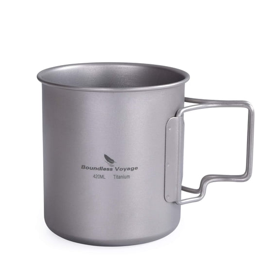 Titanium Cup with Foldable Handle 14.3oz/420ml T-3024D