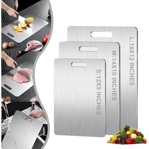Titanium Cutting Board - 100% Pure Titanium Cutting Boards for Kitchen - Cutting Edge Hygiene & Durability, 1 Pack New Titanium Cutting Board for Home Kitchen Cooking (14 x 10 in)