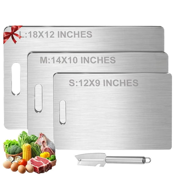 Titanium Cutting Board, 100% Pure Titanium Cutting Boards for Kitchen, The Original Titanium Cutting Board, Food-Grade Titanium Cutting Boards for Home Kitchen (M (14 x 10 in))