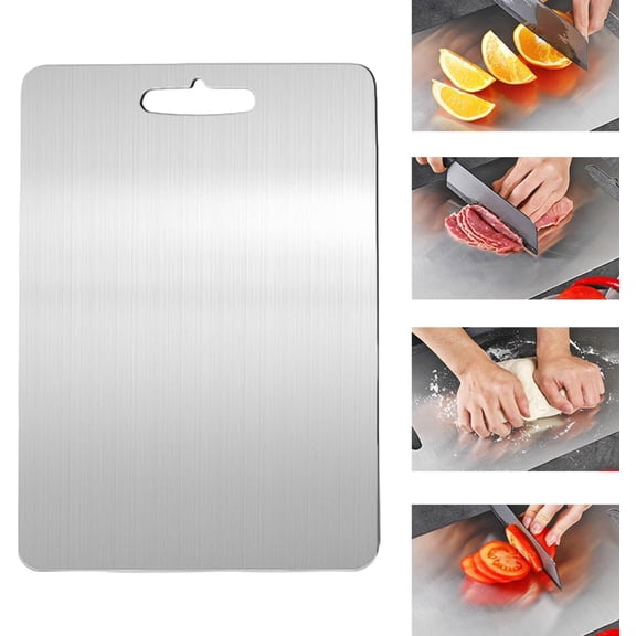 Titanium Cutting Board, 100% Pure Titanium Cutting Boards for Kitchen, Double-Sided Chopping Board for Meat Fruits & Vegetables, Easy to Clean