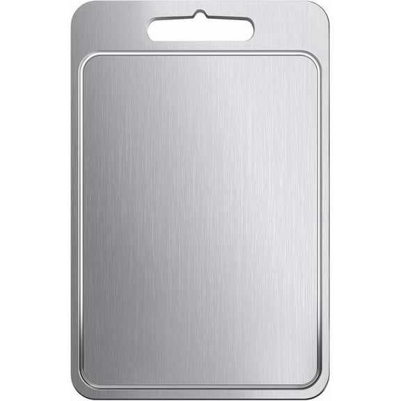 Titanium Cutting Board, 16.92" x 12.59", 100% Pure Titanium Chopping Board for Meat, Fruits & Vegetables, Dishwasher Safe, Juice Grooves