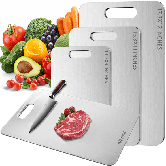 Titanium Cutting Board New Upgrade 100% Pure Titanium Cutting Boards for Kitchen - Double-Sided Food-Grade Chopping Board Non-Stick Durable and easy to clean (15.3 x 11 in)