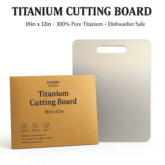 Titanium Cutting Board - 18"L x 12"W, Double Sided, Non-Toxic, Hygiene, Durable, Dishwasher Safe