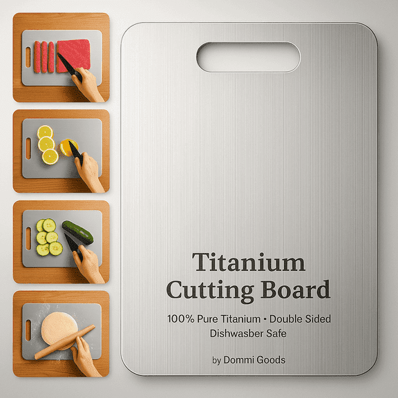 Titanium Cutting Board - 15"L x 11"W, Double Sided, Non-Toxic, Hygiene, Durable, Dishwasher Safe