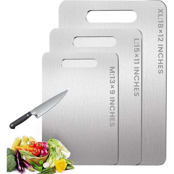 Titanium Cutting Board, 2025 New Upgrade 100% Pure Titanium Cutting Boards for Kitchen, Hygiene & Durability Non Stick Chopping Board, Double sided Cutting Mat, Easy to Clean(18 * 12)