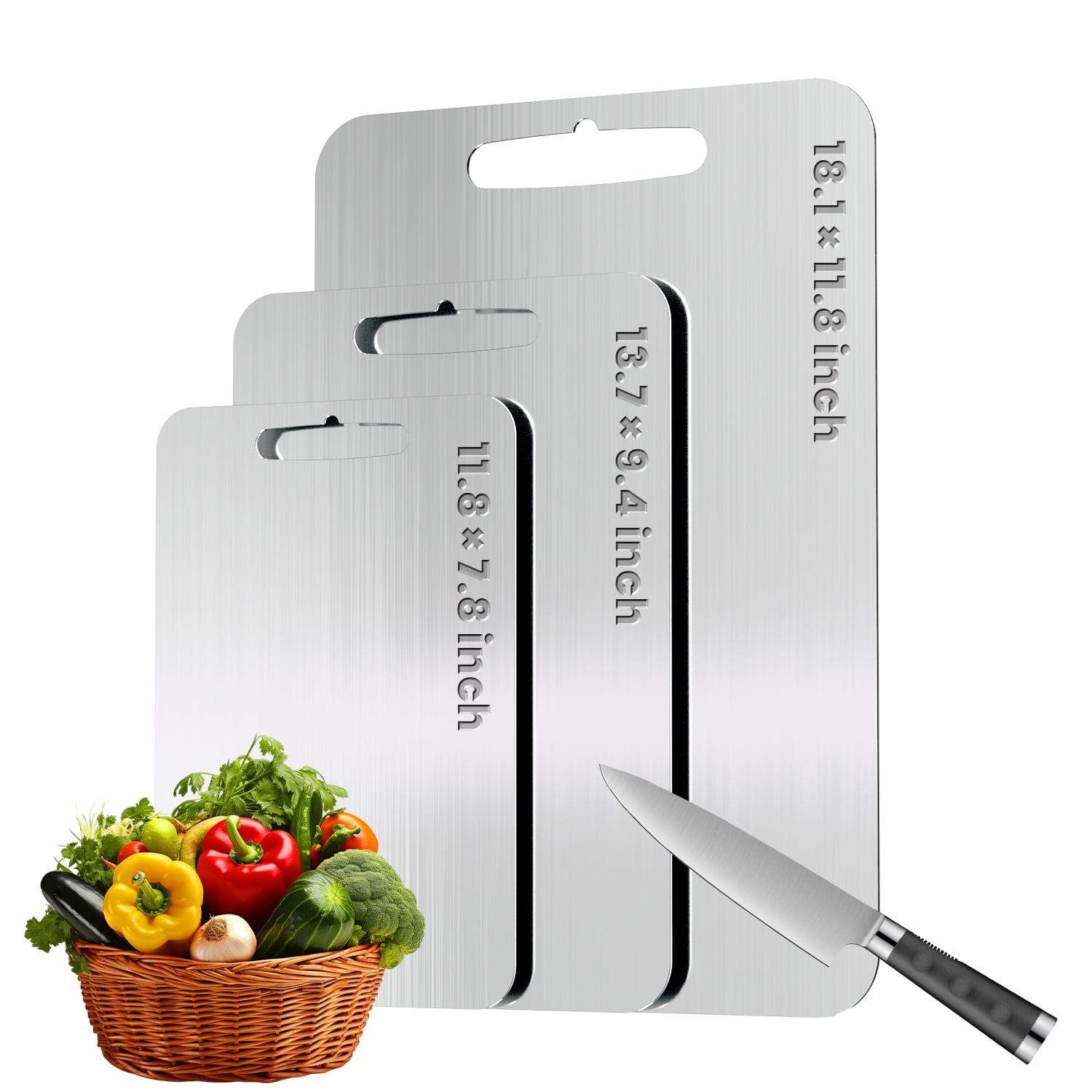 Titanium Cutting Board-3 pack Titanium Cutting Boards for Kitchen/Double Sided Titanium Cutting Mat(S+M+L)