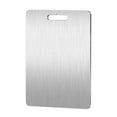 thumbnail image 1 of Titanium Cutting Board, 304 Stainless Steel Non Toxic Cutting Board for Kitchen, Double-Sided Food Grade Cutting Board Thickened for Meat, Fruit, Vegetables, 1 of 7