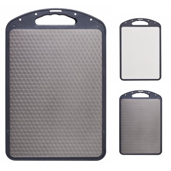 Titanium Cutting Board for Kitchen, Non-Toxic Chopping Boards Non-Slip, Dual Side, Build-in Handles, Round Edge, Dishwasher Safe, Easy to Clean, 15.4" x 10"