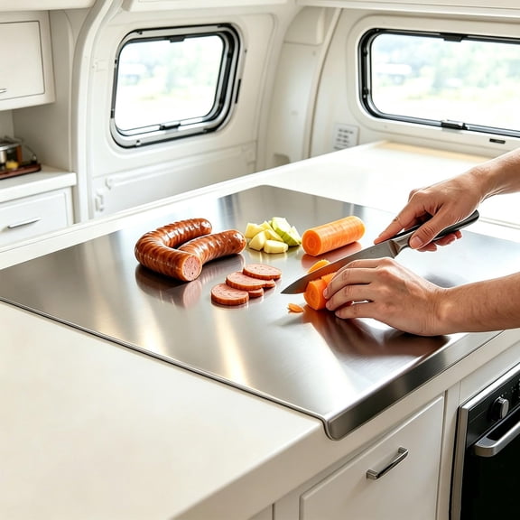 Titanium Cutting Board for Kitchen Pure Titanium Cutting Board Metal Cutting Board with Lip Extra Large Countertop Cutting Board Stainless Steel Cutting Board Heavy Duty Chopping Board