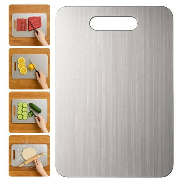 Titanium Cutting Board – Pure Titanium Chopping Boards for Kitchen, Double-Sided, Non-Toxic, Dishwasher Safe, Hygiene & Durable (13 x 9 Inch)