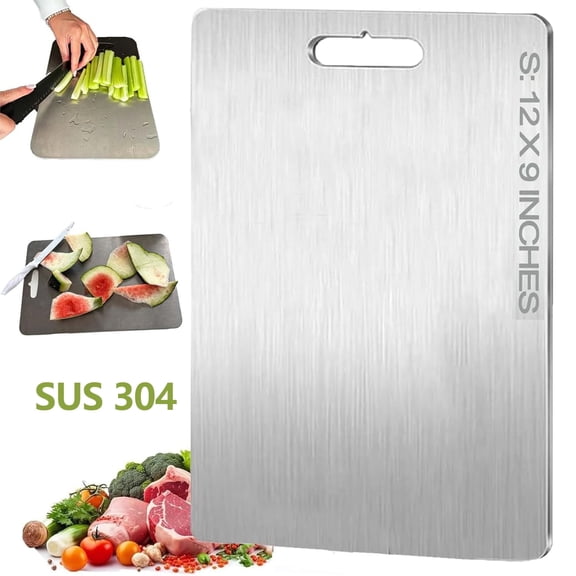 Cutting Board,Titanium Cutting Board Pure Titanium Cutting Boards,Stainless Cutting Board,Non Stick Chopping Board ,for Kitchen Home Cooking Outdoor Camping(11.4 * 7.9in)