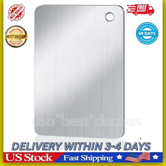 Titanium Cutting Boards For Kitchen, 100% Pure Titanium Double-Sided Food-Grade