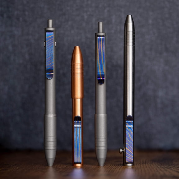 Titanium Damascus Pen Clip