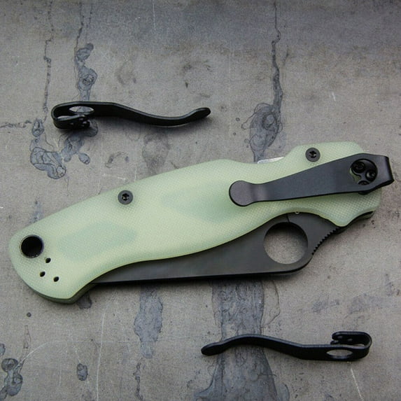 Titanium Deep Carry Pocket Clip For Spyderco Knife Para 2,3 Yojimbo Manix 2 G-10